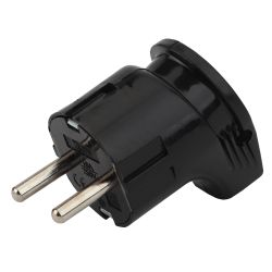 Вилка ЭРА Vx3-B с заземлением угловая 16A черная | Штепсельные вилки и розетки