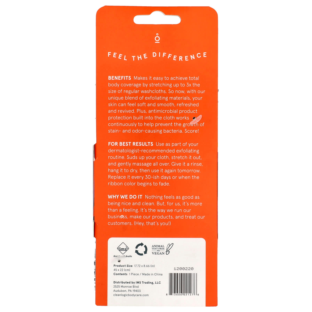 Cleanlogic, Sport, отшелушивающая эластичная салфетка, 1 шт.