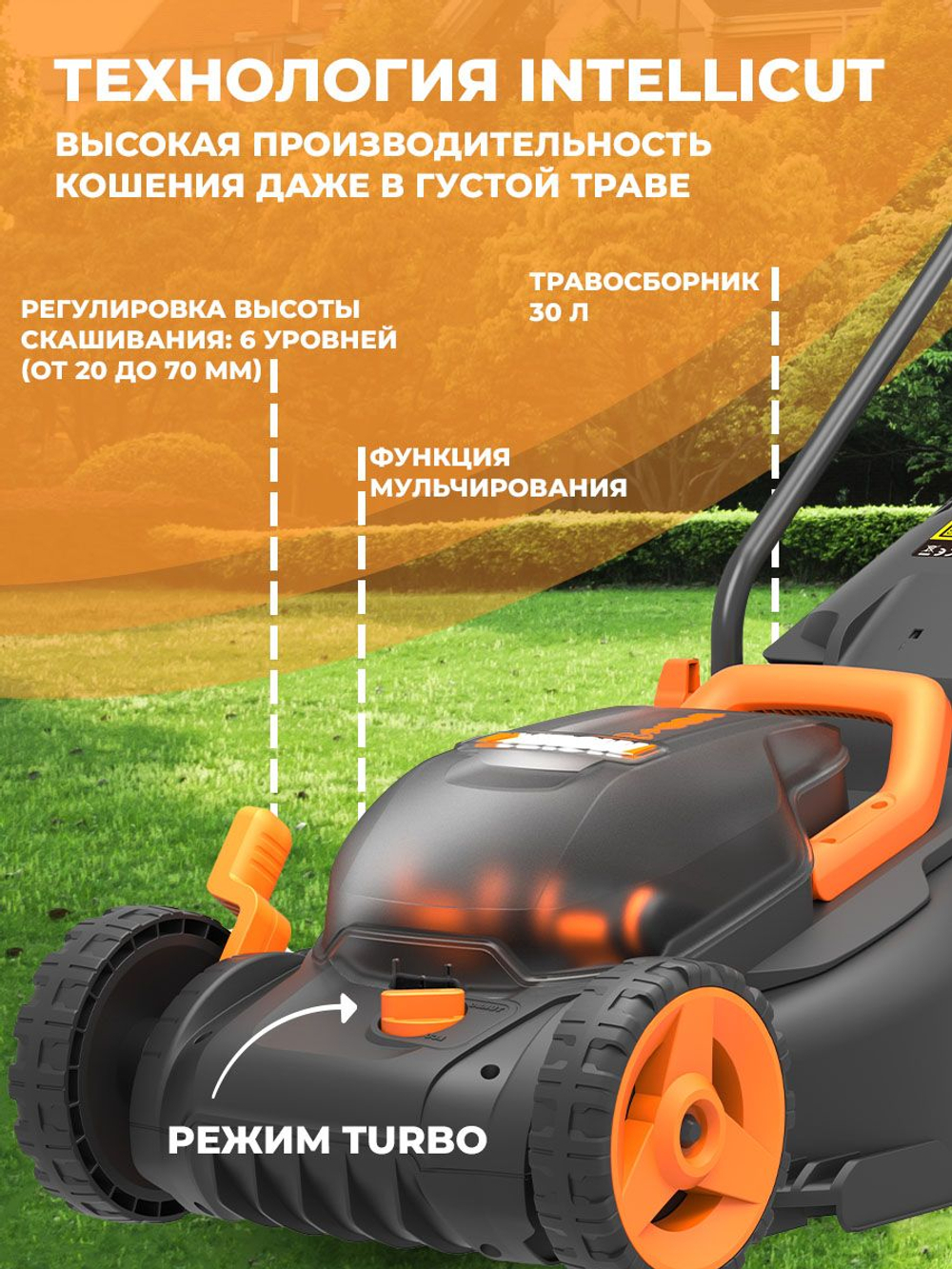 Газонокосилка аккумуляторная WORX WG779E