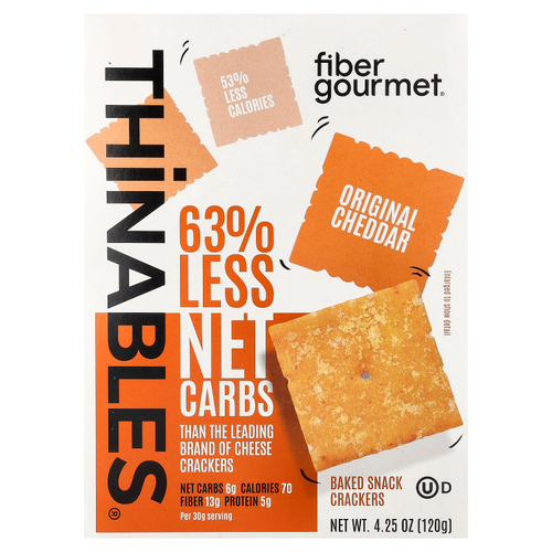 Fiber Gourmet, Thinables®, оригинальный вкус чеддера, 120 г (4,25 унции)