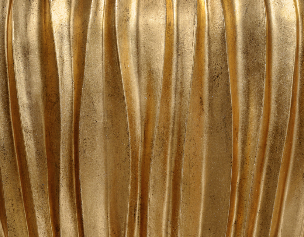 Кашпо TREEZ Effectory Metal Чаша Design Wave Сусальное золото в-32, д-38 см 41.33-07-22-085-GLD-38