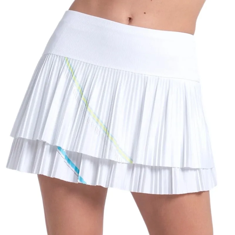 Теннисная юбка Lucky in Love Geo Glow Pleated - white