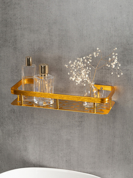 Полка навесная DeNASTIA Алюминий прямоуг 30x13x5, золотой