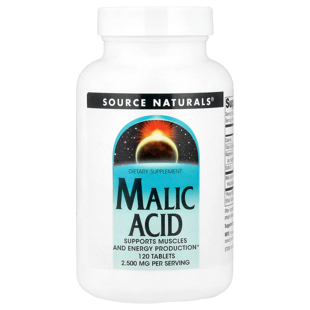 Source Naturals, яблочная кислота, 2500 мг, 120 таблеток