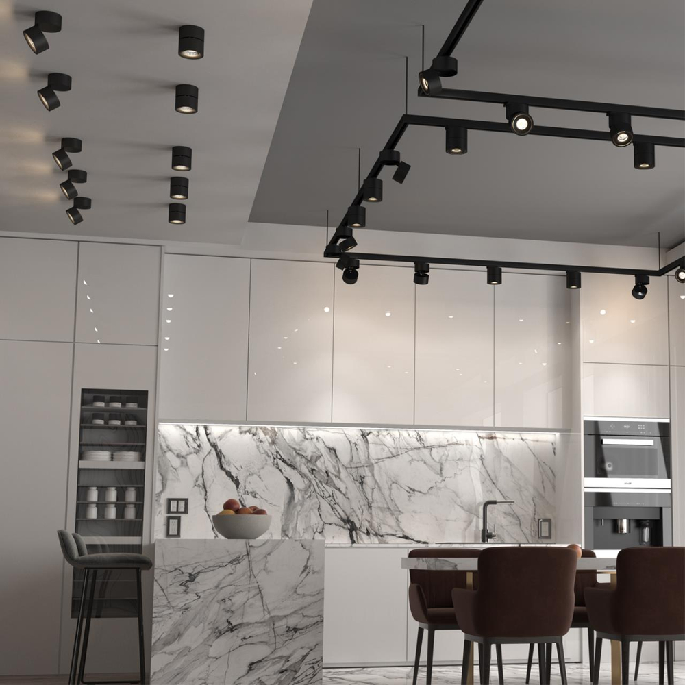 358781 OVER NT21 364 черный Светильник накладной светодиодный IP20 LED 25W 4000K 2200Лм 100-265V GRODA