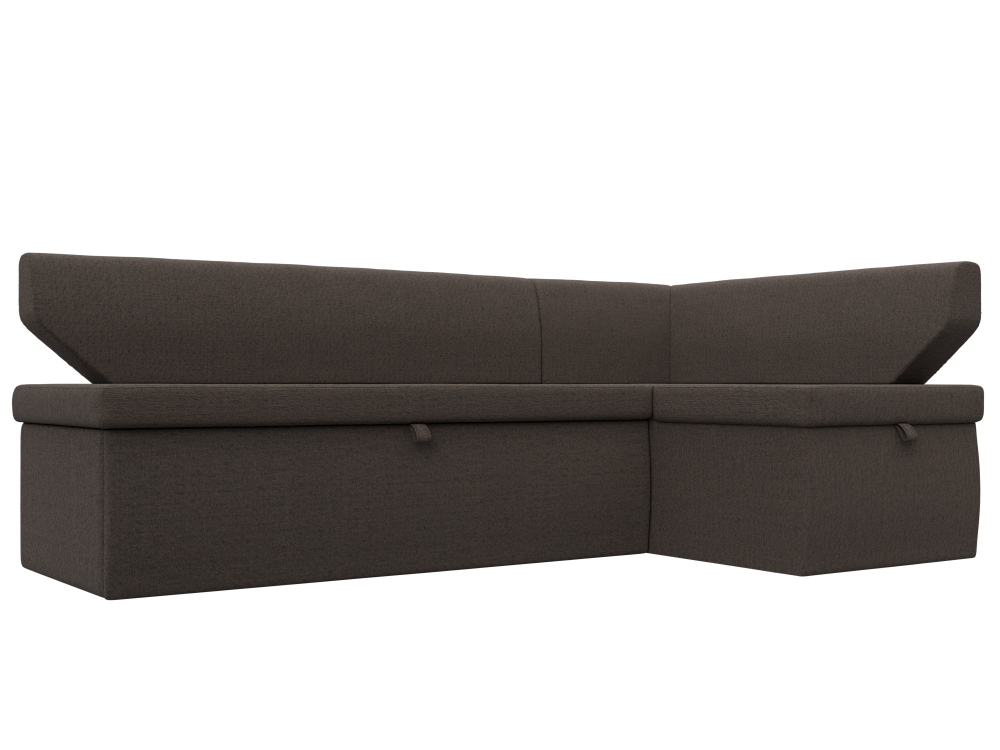 Диван кухонный угловой Омура правый угол, Амур 05 коричневый, Рогожка, 125896