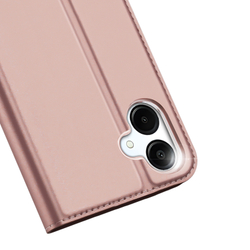 Чехол книжка из PU кожи розового цвета от Dux Ducis для Samsung Galaxy A07 4G, серия Skin Pro Series Case