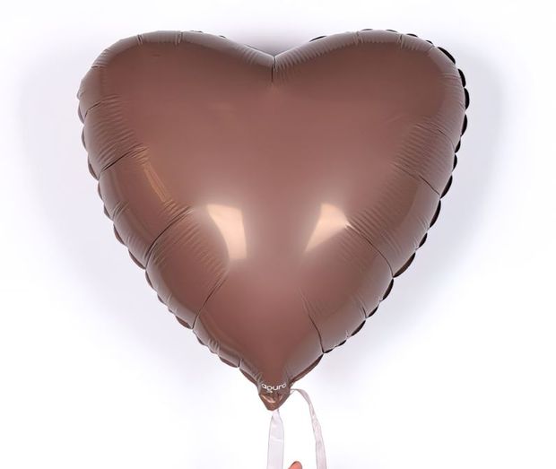 Ag Шар Сердце 18"/46 см, Мистик какао/Cocoa сатин (БГ-15)