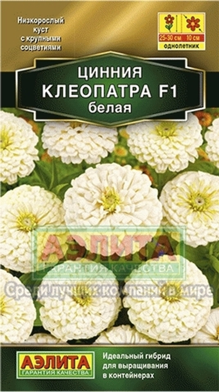 Циния Клеопатра F1 белая 12шт Аэлита