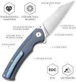 Складной туристический нож TRIVISA Lynx-03G клинок S35VN рукоять G10 и титан (синий)