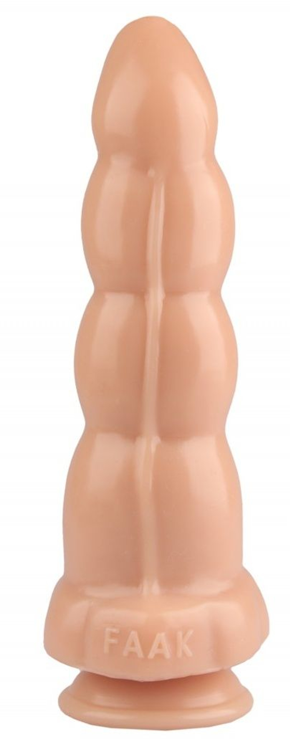 Телесный рельефный анальный фаллоимитатор - 22 см. (Цвет: телесный)