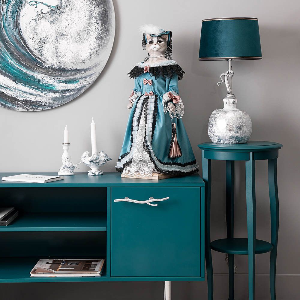 Тумба под ТВ Арт Колор matte 155см Стайл Сильвер Зеленый бирюзовый матовый