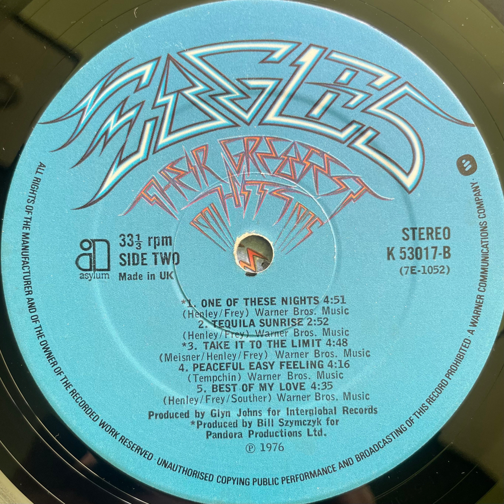 Eagles ‎– Their Greatest Hits (1971-1975) Англия