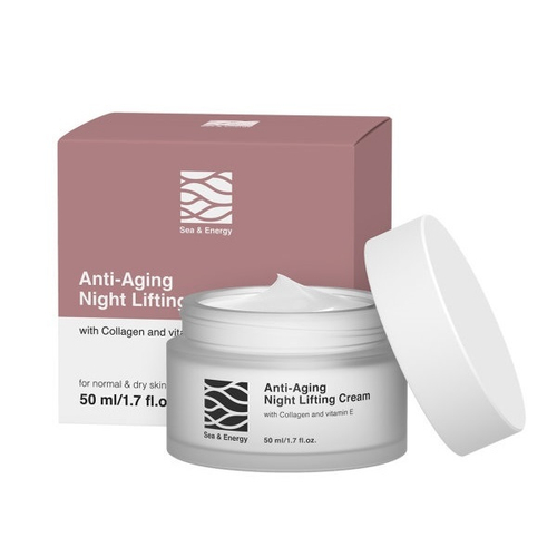 Антивозрастной ночной крем-лифтинг с коллагеном и витамином Е Sea&Energy 50мл