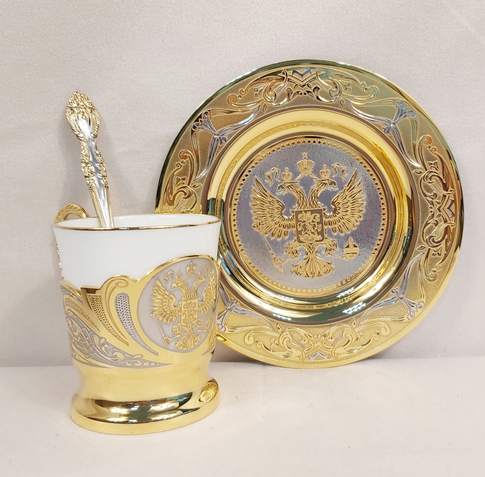 Набор кофейный "Герб РФ" (Златоуст)