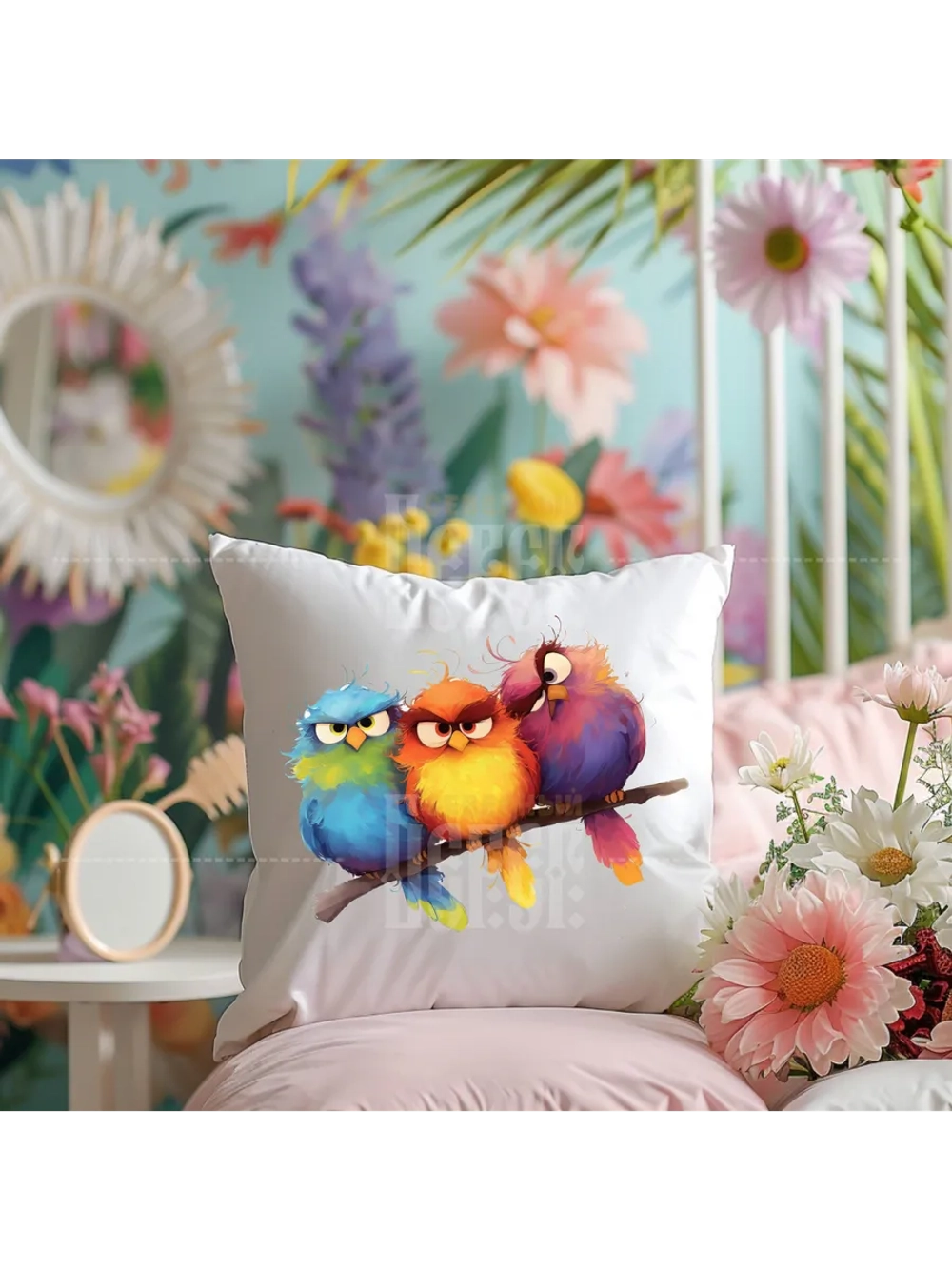 Термонаклейка на одежду, термопринт Птицы