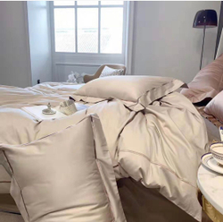 ZEPHYR HOME КПБ Двуспалка ЕВРО Египетский хлопок 100s бежевый с золотом