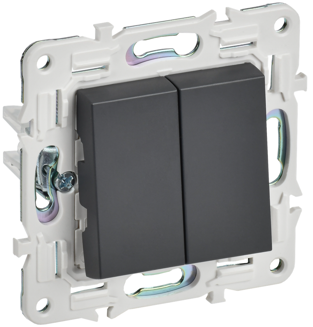 SKANDY Выключатель 2-клавишный перекрестный 10А SK-V06T титан IEK