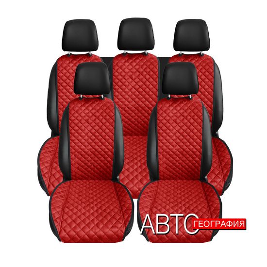 Накидки на сиденья авто из алькантары "Ромб" (комплект на 5 мест)