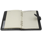 Ежедневник недатированный Deli А5, 240 страниц, на кольцах, кожзам,  черный