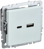 BRITE Розетка USB A+C 18Вт РЮ11-1-БрЖ жемчуг IEK