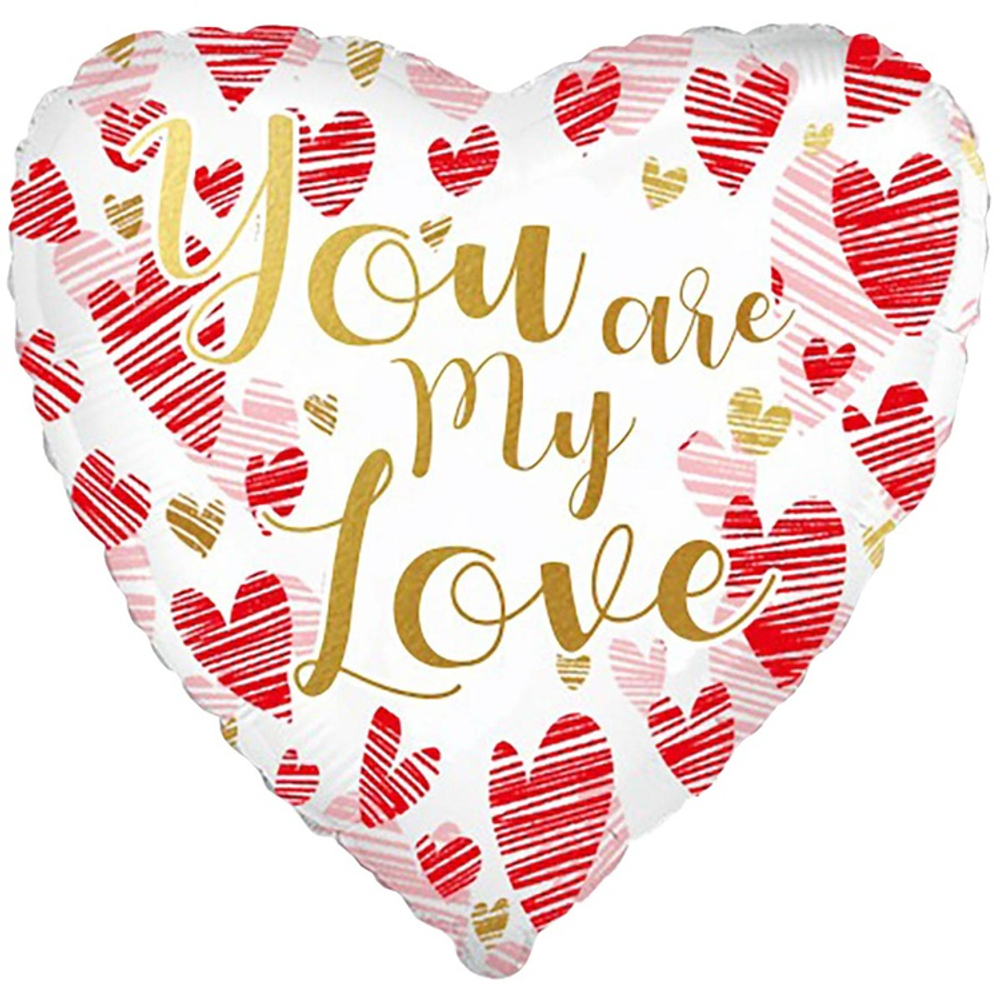 Шар Фольгированный YOU ARE MY LOVE Сердца (Ассорти)