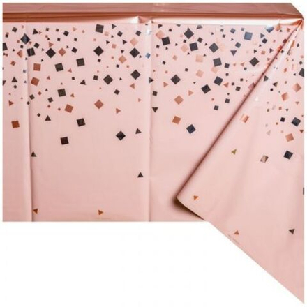 Скатерть фольг Конфетти Party Розовая 130х180 см.