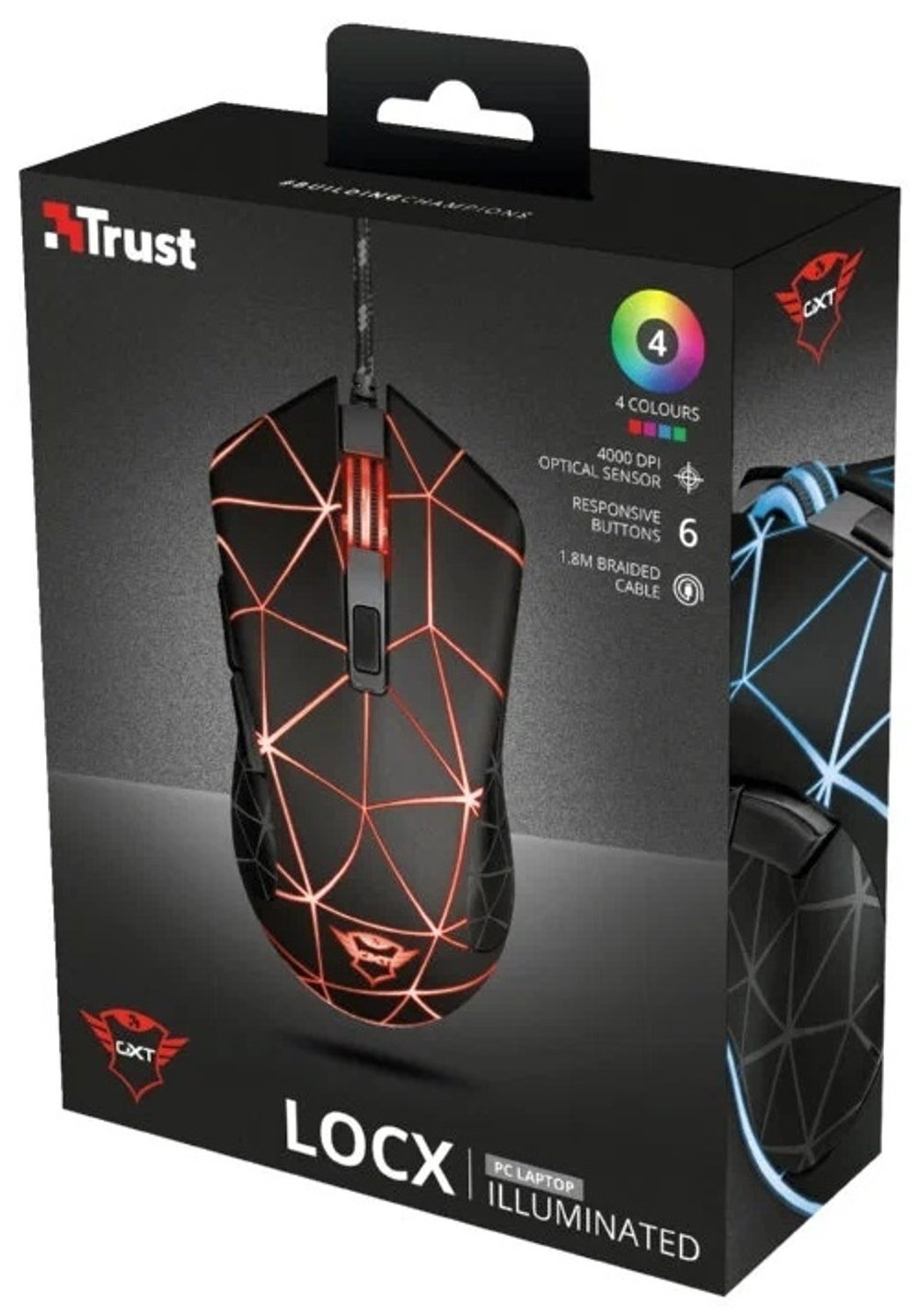 Мышь Trust GXT 133 LOCX черный