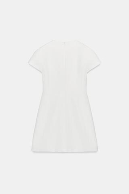 ZARA КОРОТКОЕ ПЛАТЬЕ — ZW COLLECTION, ЖЕЛТОВАТО-БЕЛЫЙ