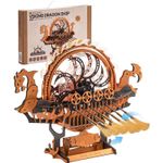 Деревянный механический конструктор Корабль Викингов Дракон LK802 с подсветкой (ROKR)