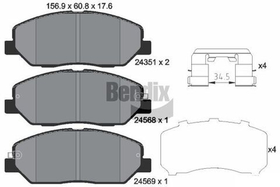 BENDIX Braking - BPD1354-BEN - Brake Pad Set, disc brake