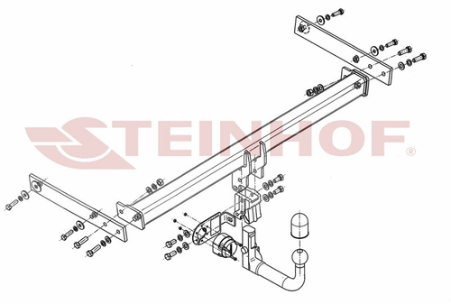 Фаркоп на Audi Q3, в т (паспорт и сертификат в комплекте)(без электрики) Steinhof.A-097