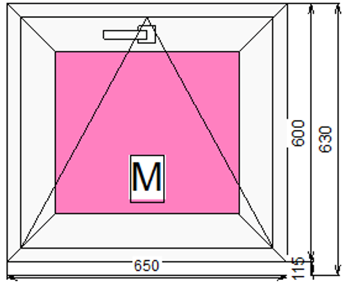 Пластиковое окно 600 х650 фрамуга (форточка) ТермА Эко + Москитная сетка