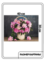 Картина "Красивые пионы в корзине"