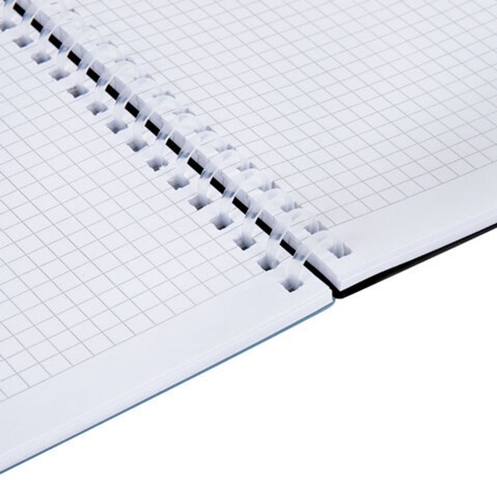 Тетрадь обложка пластик, А4 80 л., гребень мягкий (силиконовый), клетка, BRAUBERG, синий, 405356