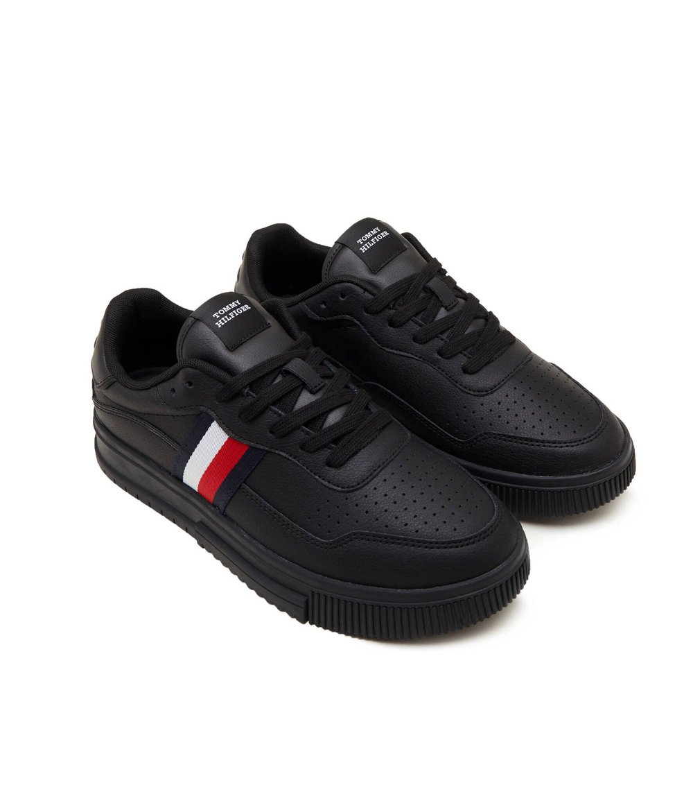 Кожаные кроссовки supercup leather stripes Tommy Hilfiger - черный(FM0FM04824)