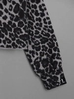 Лонгслив для девочки укороченный, леопард