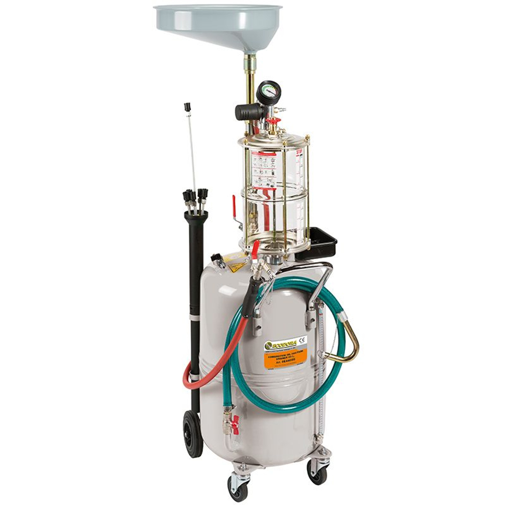 Установка для слива и откачки отработанного  масла 80 л., предкамера, 6 щупов, ECODORA (Италия)