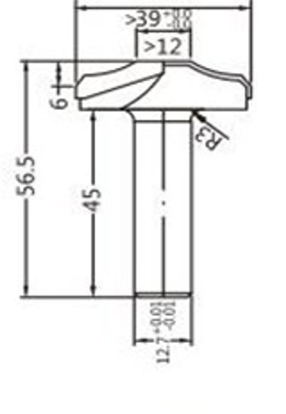 Фреза алмазная филёночная нижний подшипник D.39x6x56.5 S.12 Z=2