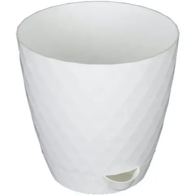 Горшок для цветов пластиковый 1л d-13,5см «Румба» белый
