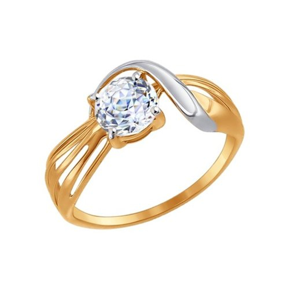 Кольцо из золота с фианитами