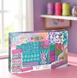 Детский большой игровой набор для творчества Плетение браслетов из резинок, серия Space, марка Nebulous Stars