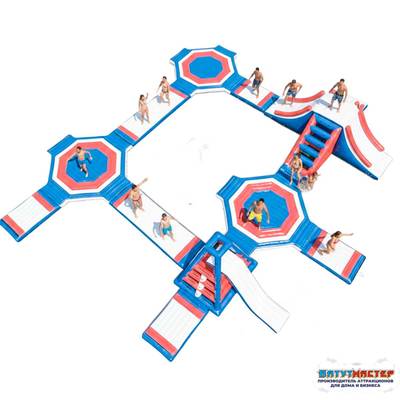 Коммерческий надувной аквапарк на воде «Гидро модуль» 24×21×5 м