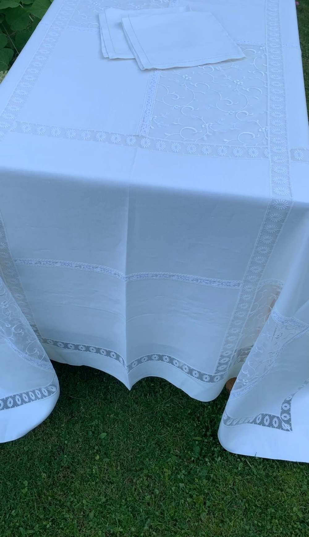 Скатерть 180x300 и 12 салфеток Palombella PM Elite молочные