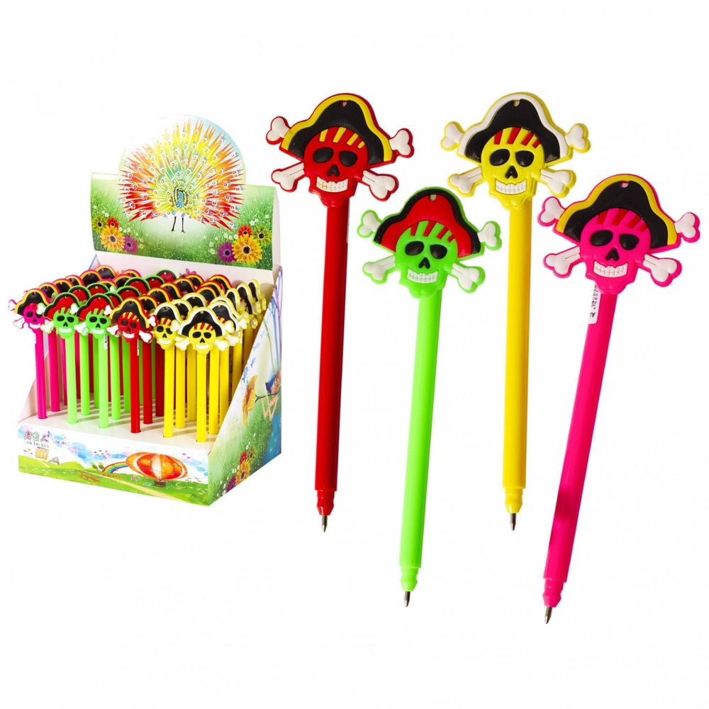 Ручка шариковая Alingar "Пират", 0,7 мм, синяя, цветной пластиковый корпус, карт. уп.