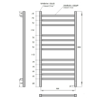 Полотенцесушитель электрический Point Вега PN71850B П12 500x1000, диммер справа, черный