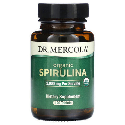 Водоросли Dr. Mercola, Органическая спирулина, 2000 мг, 120 таблеток