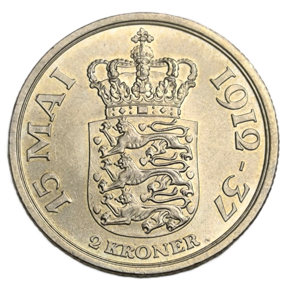 Монета 2 кроны 1937 год Дания