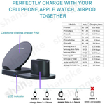 Зарядная станция 3в1 Multi-Function "Fast Charge" 3-in-1, для iPhone, Applewatch, Airpods (круглая подставка)