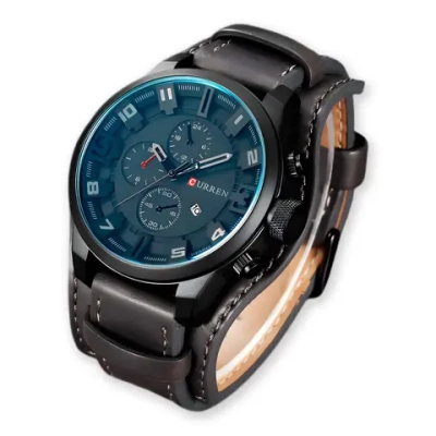 Часы наручные кварцевые CURREN на кожаном ремешке, черный W8420-03